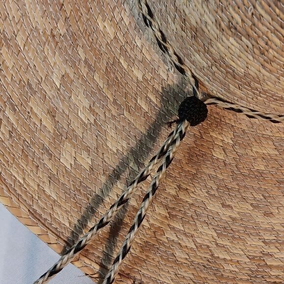 Wide Brim Straw Western Hat - Picture 4 of 6